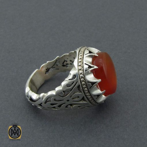 انگشتر عقیق یمن مردانه هنر دست استاد صانعی - کد 10395 - تصویر 2