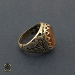 انگشتر عقیق یمن با حکاکی کل خیر فی باب الحسین مردانه - کد 10381 - تصویر 2