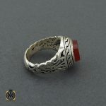 انگشتر عقیق یمن با حکاکی امیری حسین و نعم الامیر مردانه دست ساز - کد 10385 - تصویر 2