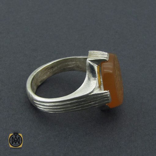 2 انگشتر عقیق یمن با حکاکی یا جواد الائمه مردانه - کد 10386 - تصویر 2