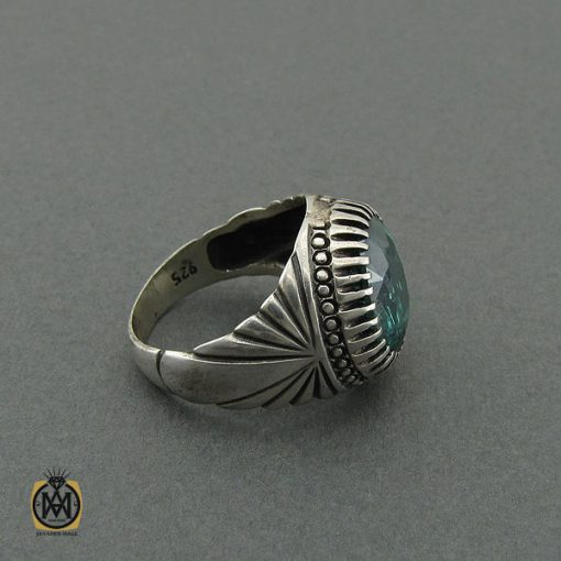 انگشتر توپاز سبز مردانه - کد 10391 - تصویر 2