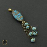 2 مدال فیروزه نیشابوری طرح هلیا زنانه - کد 3229 - تصویر 2