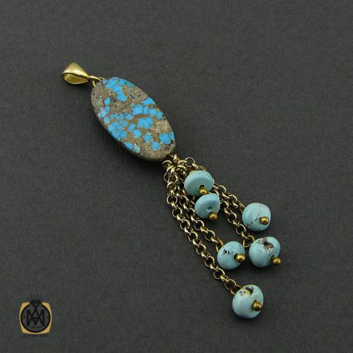 2 مدال فیروزه نیشابوری طرح هلیا زنانه - کد 3229 - تصویر 2