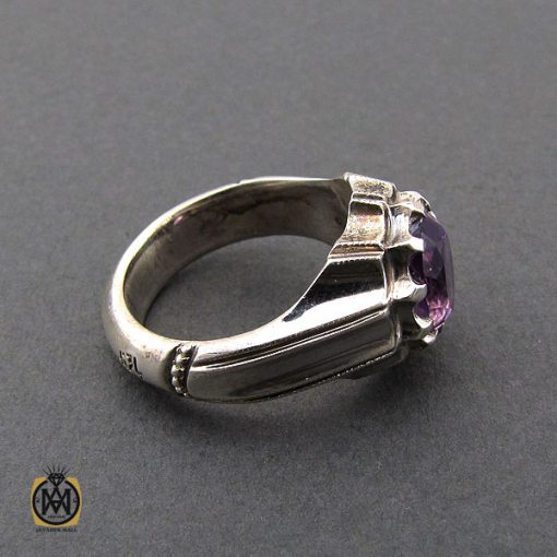 انگشتر آمتیست مرغوب مردانه هنر دست استاد باقرزاده - کد 10399 - تصویر 2