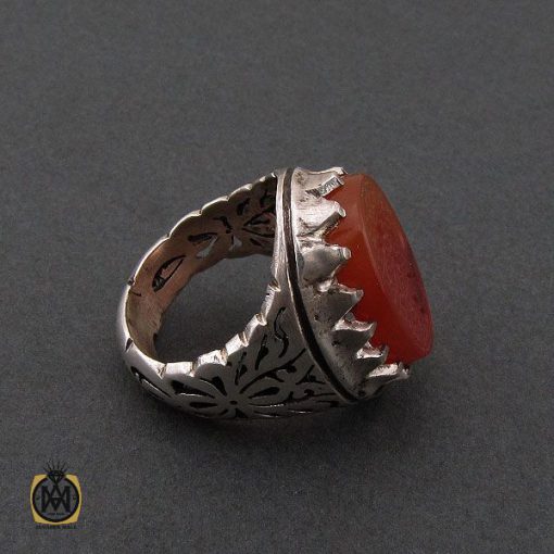 انگشتر عقیق یمن با حکاکی یا سریع الرضا مردانه - کد 10226 - تصویر 2