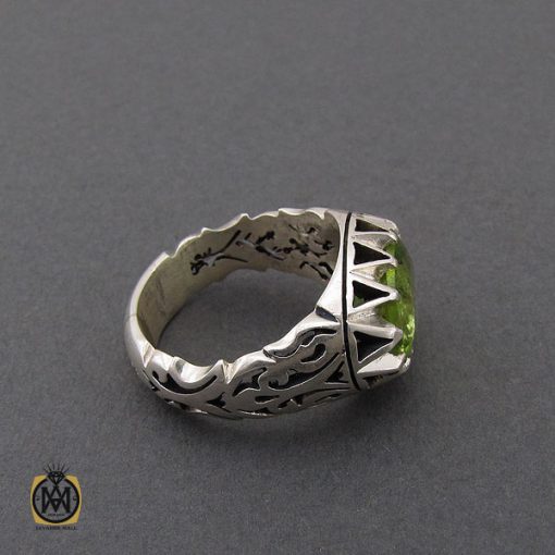 2 انگشتر زبرجد مردانه هنر دست استاد صانعی - کد 10404 - تصویر 2