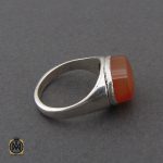 انگشتر عقیق یمن با حکاکی شرف الشمس طرح صفوی مردانه - کد 10424 - تصویر 5