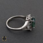 2 انگشتر توپاز سبز طرح غزل زنانه - کد 2163 - تصویر 2