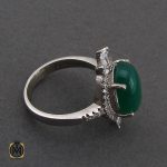 2 انگشتر عقیق سبز طرح رویا زنانه - کد 2166 - تصویر 2