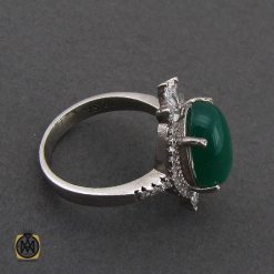 انگشتر عقیق سبز طرح رویا زنانه - کد 2166 انگشتر عقیق سبز طرح رویا زنانه - کد 2166