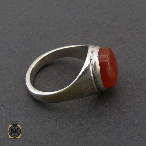 انگشتر عقیق یمن با حکاکی شرف الشمس مردانه - کد 10422 - تصویر 2