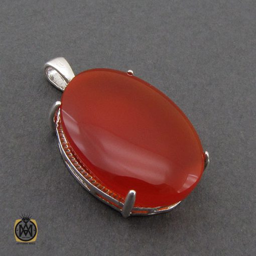 مدال عقیق خوش رنگ طرح شمیم زنانه - کد 3240 - تصویر 2