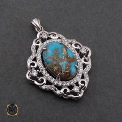 مدال فیروزه نیشابوری طرح آوینا زنانه - کد 3197 مدال فیروزه نیشابوری طرح آوینا زنانه - کد 3197
