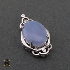 مدال عقیق یمن کبود طرح جانان زنانه - کد 3203 مدال عقیق یمن کبود طرح جانان زنانه - کد 3203