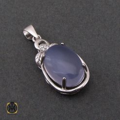 مدال عقیق یمن کبود طرح چکاوک زنانه - کد 3204 مدال عقیق یمن کبود طرح چکاوک زنانه - کد 3204