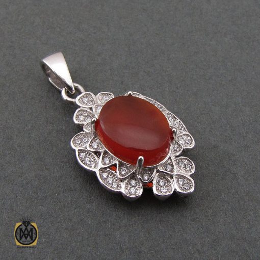 مدال عقیق یمن طرح روناک زنانه - کد 3210 - تصویر 2