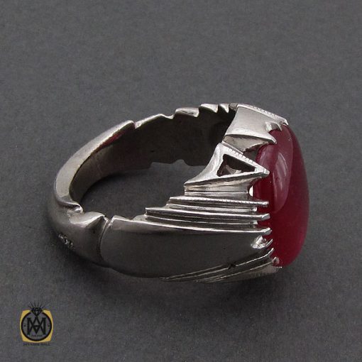 2 انگشتر یاقوت سرخ مردانه دست ساز هنر استاد شرفیان - کد 10251 - تصویر 2