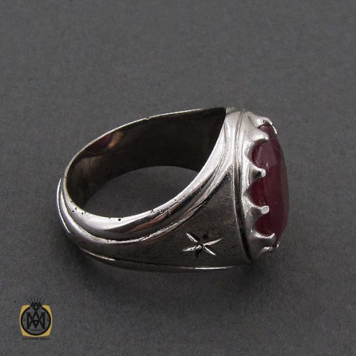 انگشتر یاقوت سرخ مردانه دست ساز - کد 10253 - تصویر 2