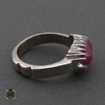 2 انگشتر یاقوت سرخ مردانه طرح صفوی - کد 10254 - تصویر 2