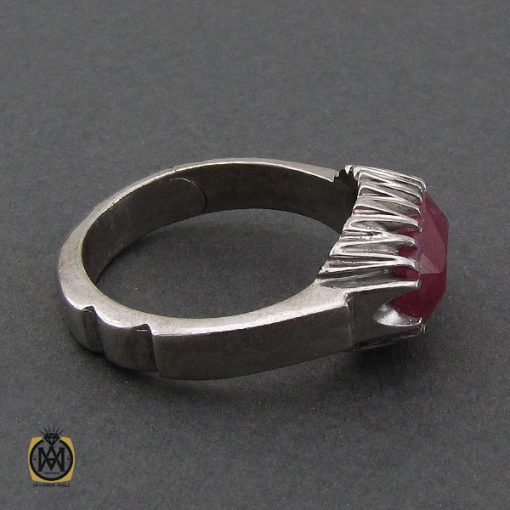 انگشتر یاقوت سرخ مردانه طرح صفوی - کد 10254 - تصویر 2
