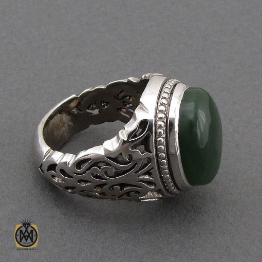 انگشتر یشم درشت مردانه دست ساز - کد 10257 - تصویر 2