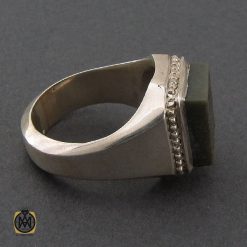 انگشتر یشم با حکاکی الله و پنج تن مردانه دست ساز - کد 10258 انگشتر یشم با حکاکی الله و پنج تن مردانه دست ساز - کد 10258