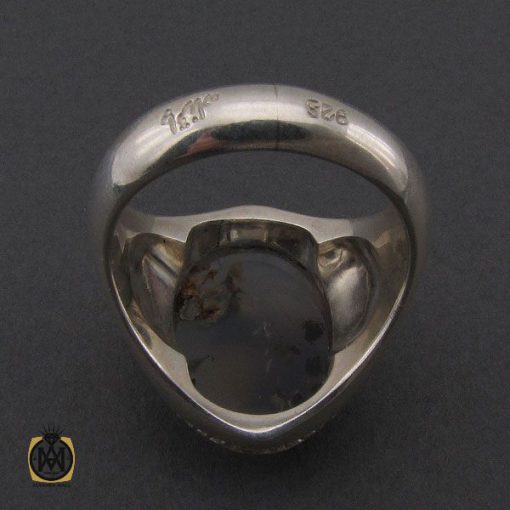 2 انگشتر عقیق شجر درشت مردانه دست ساز - کد 10272 - تصویر 2