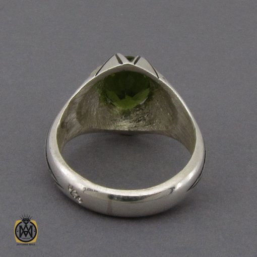 انگشتر زبرجد خوش رنگ مردانه - کد 10288 - تصویر 3