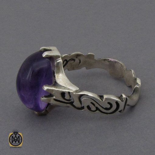 انگشتر آمتیست خوش رنگ مردانه - کد 10302 - تصویر 3