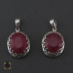 3 مدال یاقوت سرخ طرح آرمیتا زنانه - کد 3216 - تصویر 3
