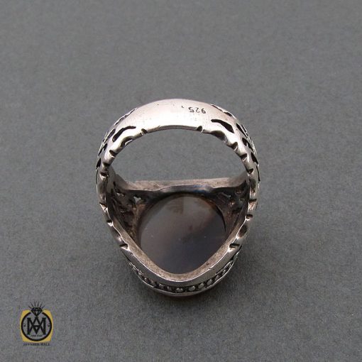 انگشتر عقیق شجر خوش نقش مردانه - کد 10214 - تصویر 3