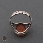 انگشتر عقیق یمن با حکاکی یا صادق آل محمد مردانه - کد 10215 - تصویر 3