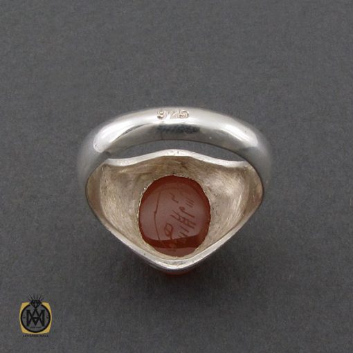 انگشتر عقیق یمن با حکاکی شرف الشمس مردانه - کد 10321 - تصویر 3