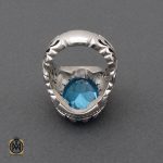 انگشتر توپاز آبی درشت و فاخر مردانه دست ساز - کد 10327 - تصویر 3