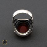 انگشتر عقیق با حکاکی ماشاءالله لا قوه الا بالله ان ترن انا اقل منک مالا و ولدا مردانه - کد 10338 - تصویر 3