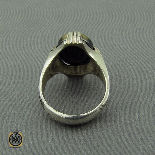 انگشتر حدید با حکاکی استغفر الله العظيم واتوب اليه مردانه - کد 10363 - تصویر 3