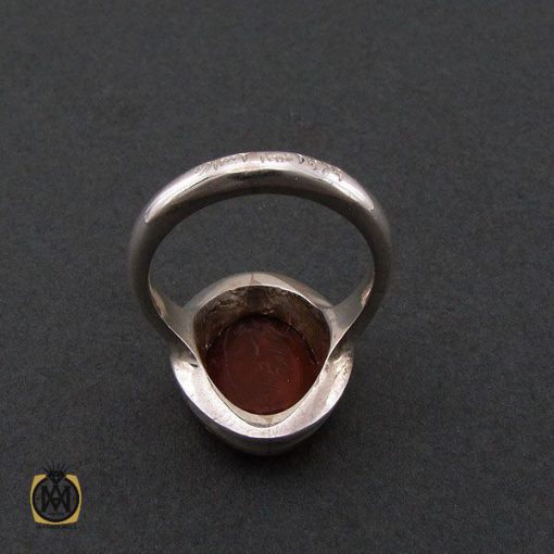 انگشتر عقیق یمن با حکاکی محمد نبی الرحمه مردانه - کد 10220 - تصویر 3