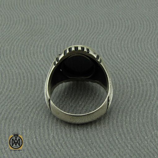 انگشتر حدید با حکاکی ان الحسین مصباح الهدی و سفینه النجاه مردانه - کد 10367 - تصویر 3
