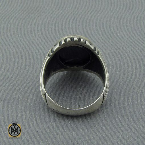 انگشتر حدید با حکاکی آیه ولایت علی ابن ابی طالب مردانه - کد 10369 - تصویر 3