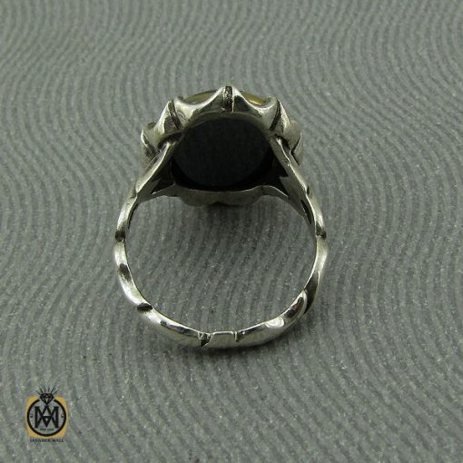 انگشتر حدید با حکاکی ذکر صلوات مردانه - کد 10370 - تصویر 3