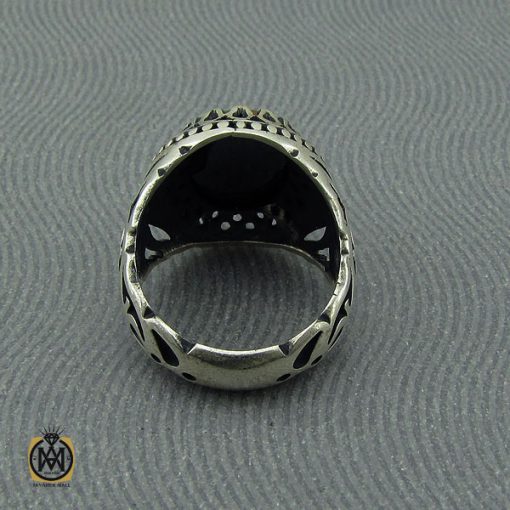 انگشتر حدید با حکاکی قال سید الکونین حسین منی و انا من حسین مردانه - کد 10371 - تصویر 3