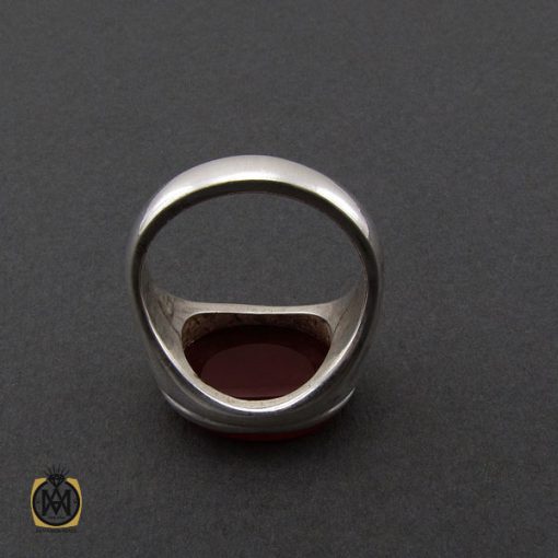 3 انگشتر عقیق با حکاکی یا ابا عبدالله الحسین مردانه - کد 10336 - تصویر 3