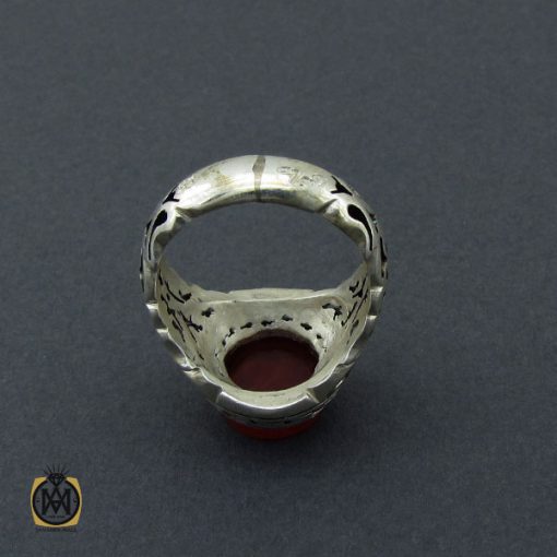 انگشتر عقیق یمن با حکاکی امیری حسین و نعم الامیر مردانه دست ساز - کد 10385 - تصویر 3