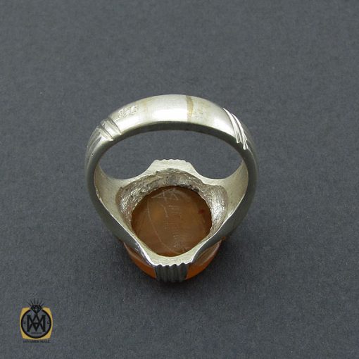 3 انگشتر عقیق یمن با حکاکی یا جواد الائمه مردانه - کد 10386 - تصویر 3