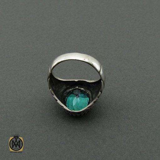انگشتر توپاز سبز مردانه - کد 10391 - تصویر 3