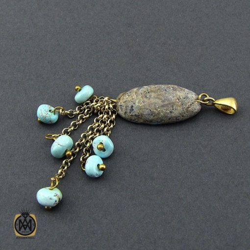 3 مدال فیروزه نیشابوری طرح هلیا زنانه - کد 3229 - تصویر 3