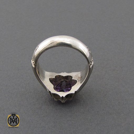 انگشتر آمتیست مرغوب مردانه هنر دست استاد باقرزاده - کد 10399 - تصویر 3