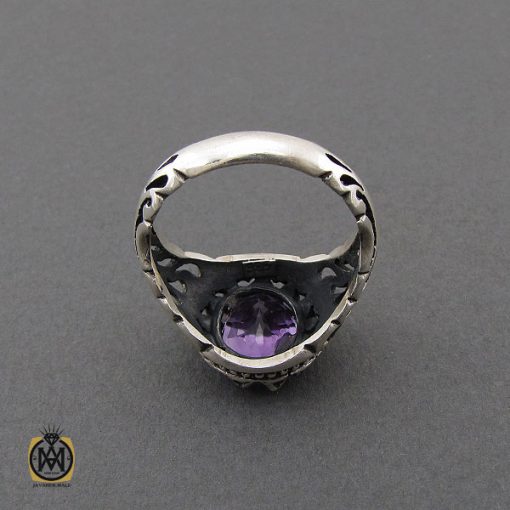 3 انگشتر آمتیست خوش رنگ مردانه - کد 10400 - تصویر 3