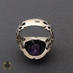 3 انگشتر آمتیست خوش رنگ مردانه - کد 10401 - تصویر 3