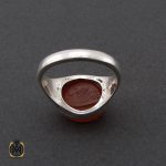 انگشتر عقیق یمن با حکاکی شرف الشمس طرح صفوی مردانه - کد 10424 - تصویر 4